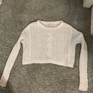 Cropped white sweater